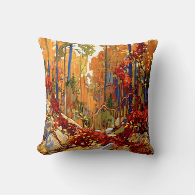 Herbstgarland, schönes Bild von Tom Thomson, Kissen (Vorderseite)