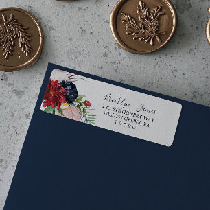 Herbstgarten Burgund-Rücksendeadresse-Etikett