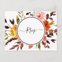 Herbstgarten Marsala Hochzeit Wasserfarbe RSVP