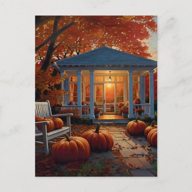 Herbstgarten Postkarte (Vorderseite)