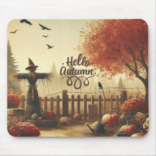 Herbstgarten und Schaukel Mousepad