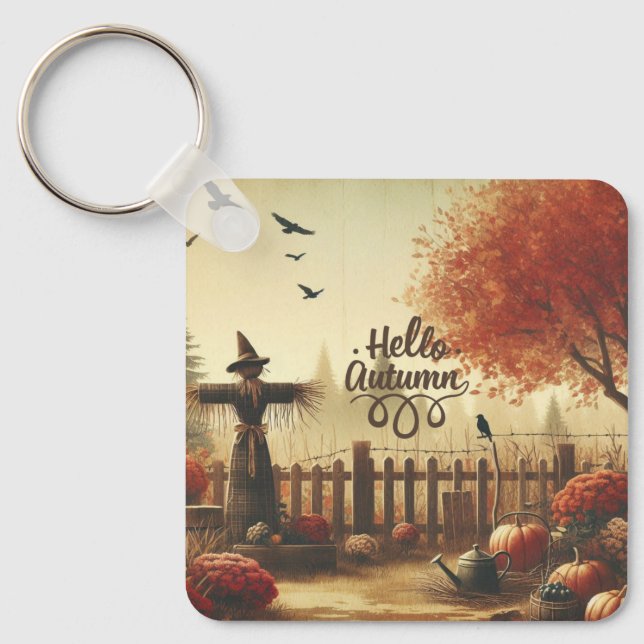 Herbstgarten und Schaukel Schlüsselanhänger (Vorderseite)