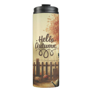 Herbstgarten und Schaukel Thermosbecher