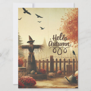 Herbstgarten & Vogelscheuche  Feiertagskarte