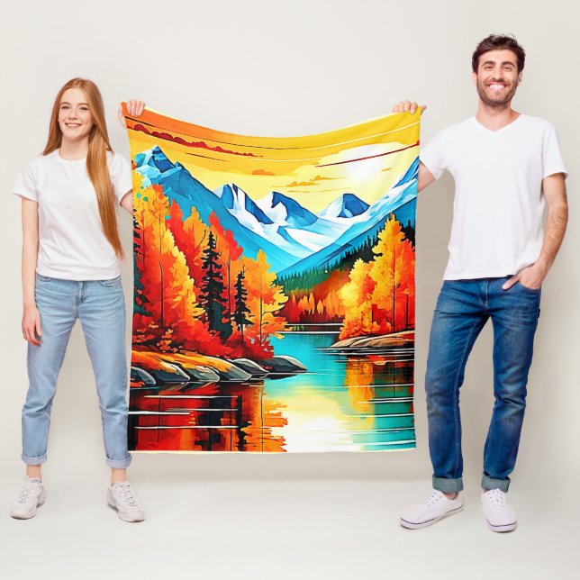 Herbstgebirgslandschaft Fleecedecke (Beispiel)