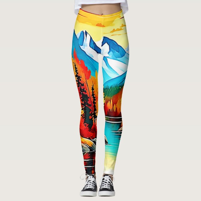 Herbstgebirgslandschaft Leggings (Vorderseite)
