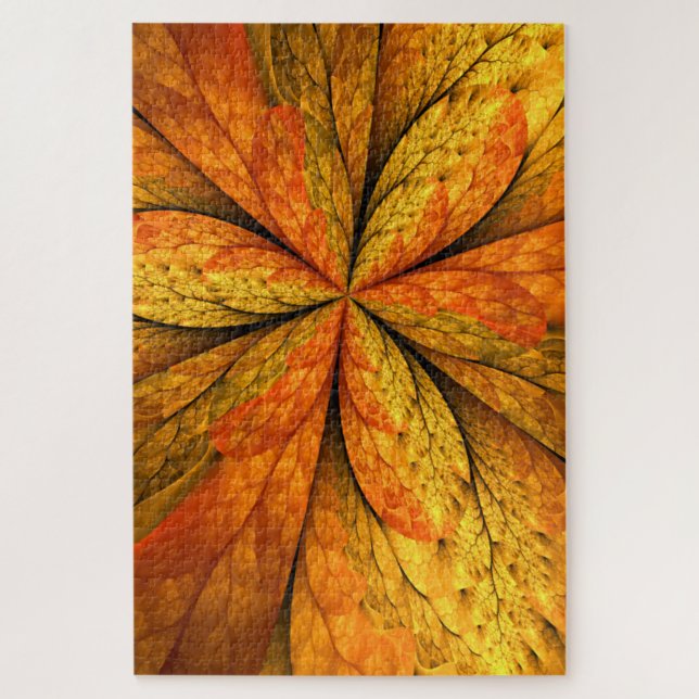 Herbstgefühl, moderne abstrakte fraktale Blume (Vertikal)