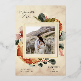 Herbstgefühl Save the Date elegant Folieneinladung