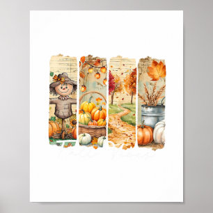 Herbstgefühle Kürbiszeit Erntedankfest Herbstlaub Poster