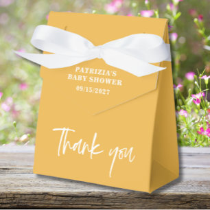 Herbstgelbe farbige Babydusche Geschenkschachtel