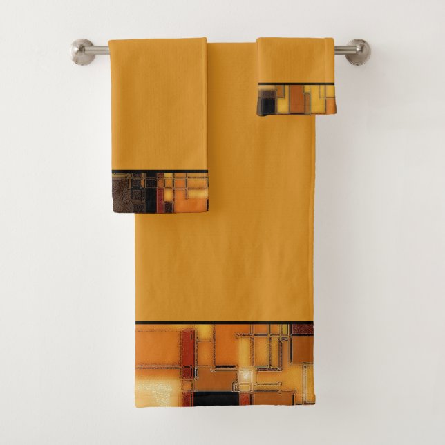 Herbstgeometrisches Badetuch Set (Insitu)