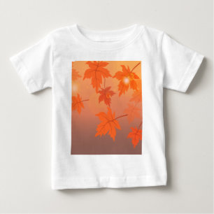 Herbstgestaltung mit Ahorn-Blätter und Bukett-Effe Baby T-shirt