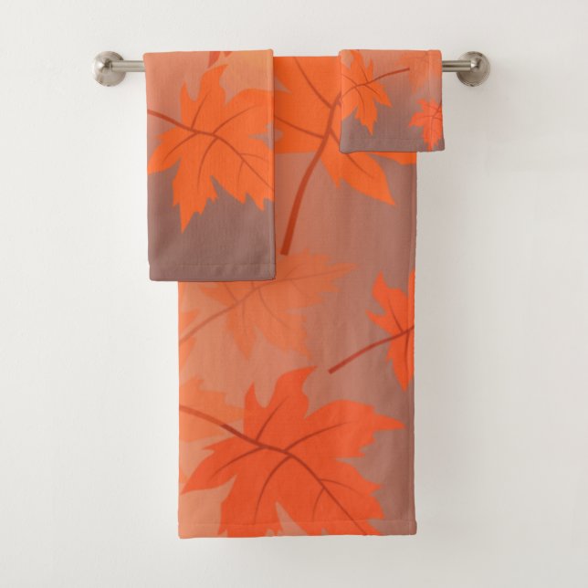 Herbstgestaltung mit Ahorn-Blätter und Bukett-Effe Badhandtuch Set (Insitu)