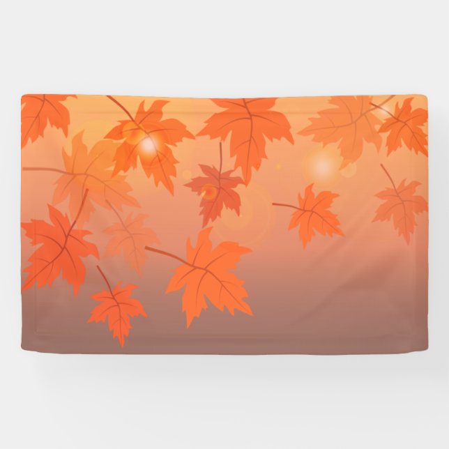 Herbstgestaltung mit Ahorn-Blätter und Bukett-Effe Banner (Horizontal)