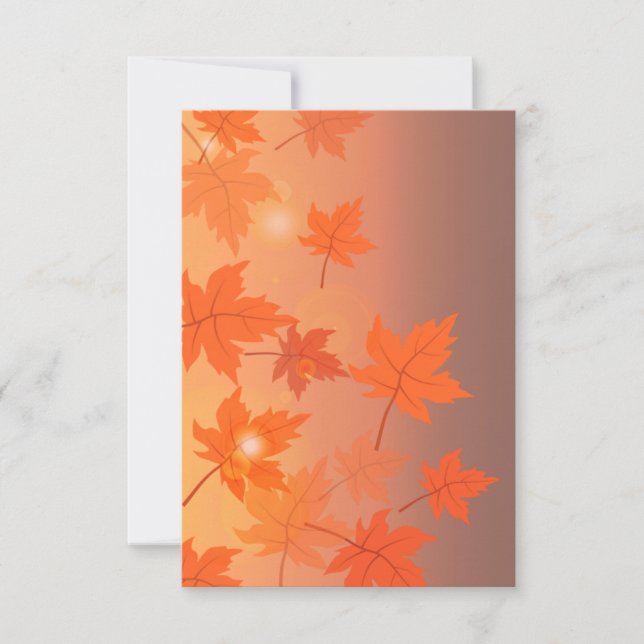 Herbstgestaltung mit Ahorn-Blätter und Bukett-Effe Dankeskarte (Vorderseite)
