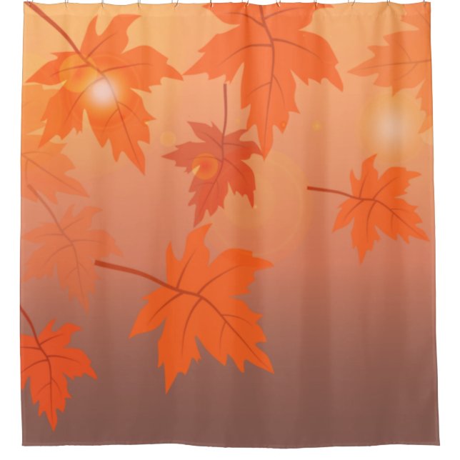 Herbstgestaltung mit Ahorn-Blätter und Bukett-Effe Duschvorhang (Vorderseite)