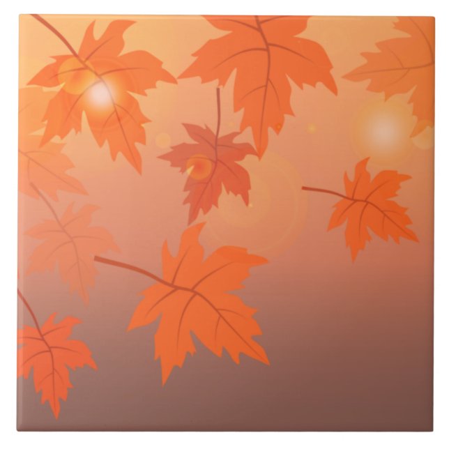 Herbstgestaltung mit Ahorn-Blätter und Bukett-Effe Fliese (Vorderseite)