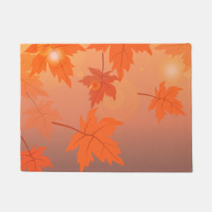 Herbstgestaltung mit Ahorn-Blätter und Bukett-Effe Fußmatte