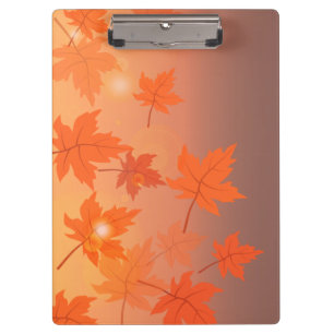Herbstgestaltung mit Ahorn-Blätter und Bukett-Effe Klemmbrett