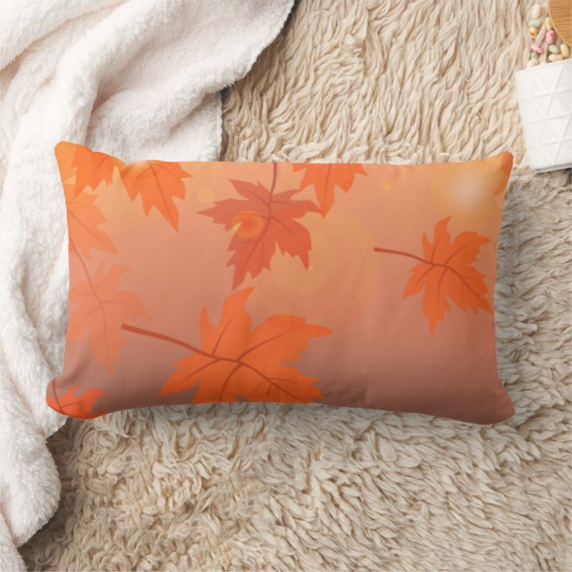 Herbstgestaltung mit Ahorn-Blätter und Bukett-Effe Lendenkissen (Decke)