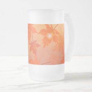 Herbstgestaltung mit Ahorn-Blätter und Bukett-Effe Mattglas Bierglas
