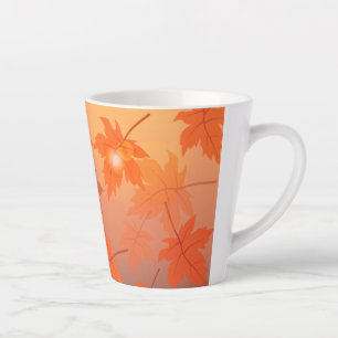 Herbstgestaltung mit Ahorn-Blätter und Bukett-Effe Milchtasse