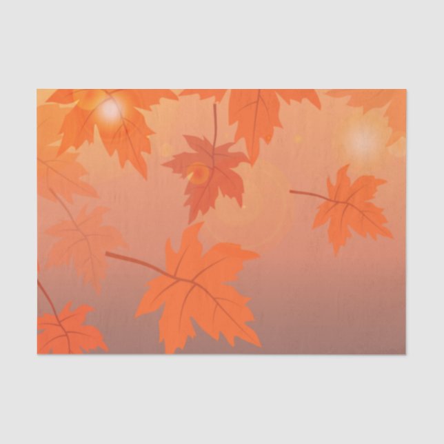 Herbstgestaltung mit Ahorn-Blätter und Bukett-Effe Seidenpapier (Vorderseite)