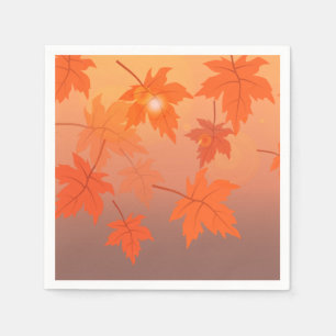 Herbstgestaltung mit Ahorn-Blätter und Bukett-Effe Serviette