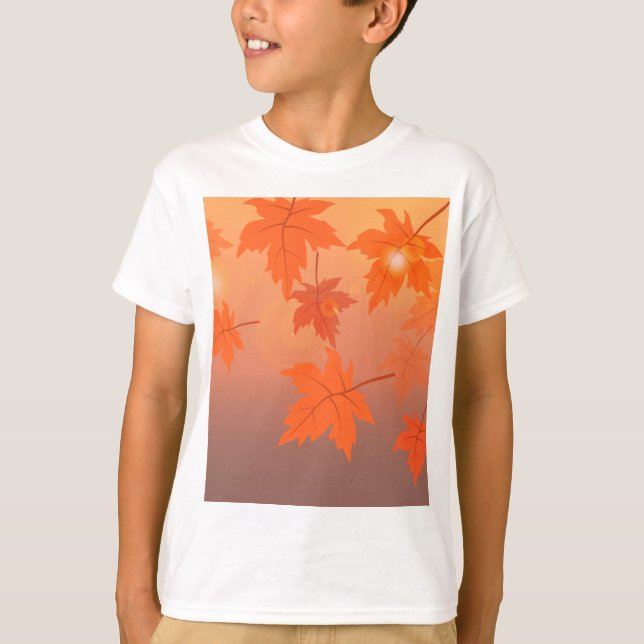 Herbstgestaltung mit Ahorn-Blätter und Bukett-Effe T-Shirt (Vorderseite)