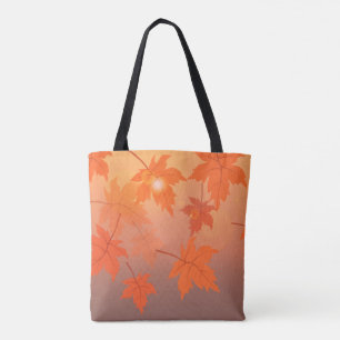 Herbstgestaltung mit Ahorn-Blätter und Bukett-Effe Tasche