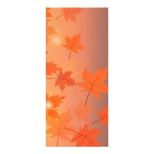 Herbstgestaltung mit Ahorn-Blätter und Bukett-Effe Werbekarte