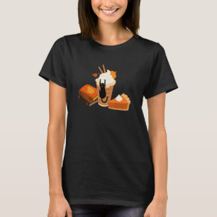 Herbstgetränk Kürbiskuchen Buchliebhaber Lustig Sc T-Shirt