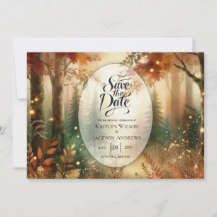 Herbstglanz in der Enchanted Forest Hochzeit Save The Date