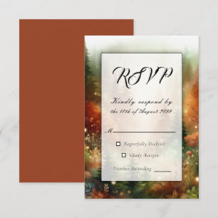 Herbstglanz in der verzauberten Hochzeitswald RSVP Karte