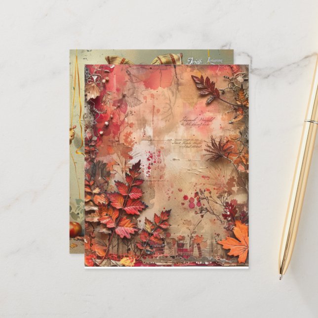 Herbstglücken im Junk Journal (Vorderseite/Rückseite Beispiel)
