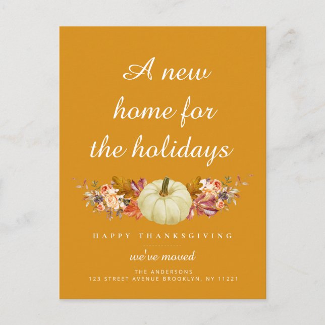 Herbstglückliche Danksagung Postkarte (Vorderseite)