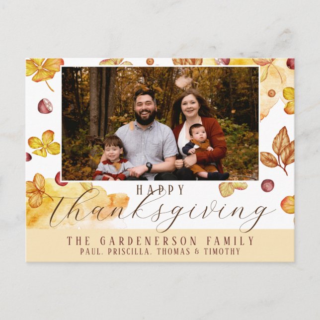 Herbstglückliches Thanksgiving-Foto Postkarte (Vorderseite)