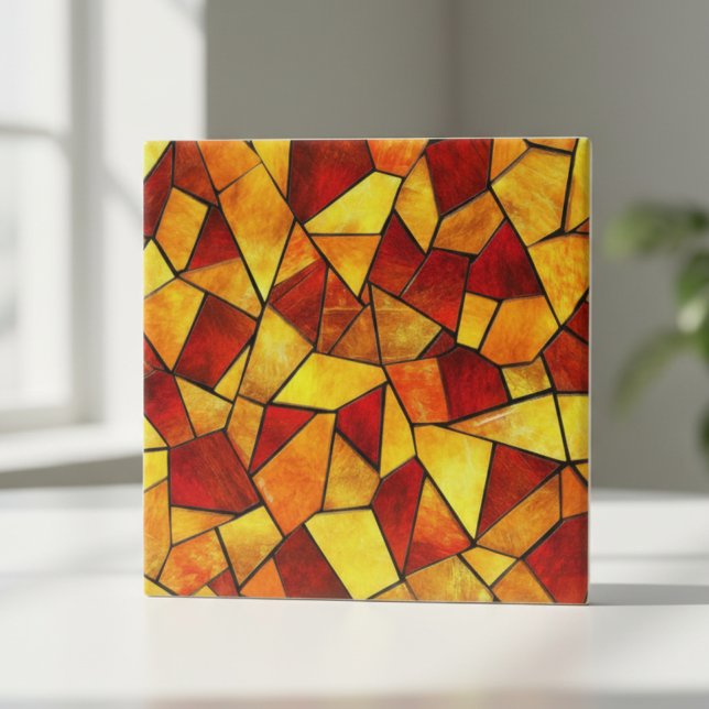 Herbstglut-Buntglas-Mosaik Fliese (Von Creator hochgeladen)
