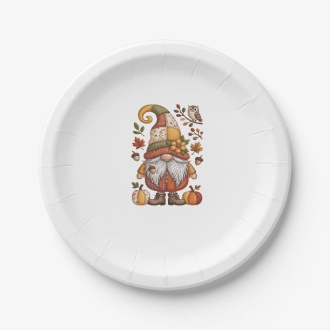 Herbstgnome Classic T - Shirt.png Pappteller (Vorderseite)