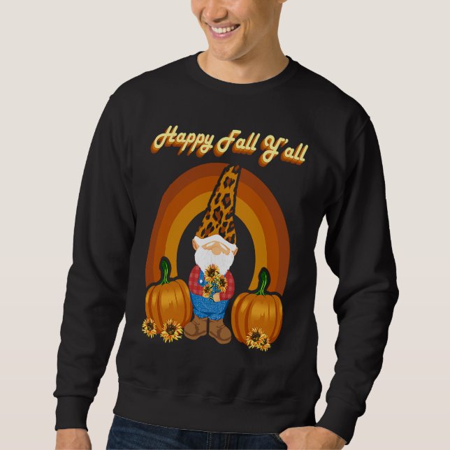 Herbstgomes Zwerg Frühjahr Herbst Leopard Druckpum Sweatshirt (Vorderseite)