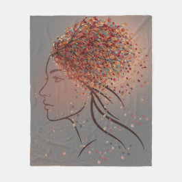Herbstgöttin – Weibliche saisonale Kunst Fleecedecke