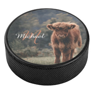 Herbstgras-Monogramm für Höllenkälber Eishockey Puck