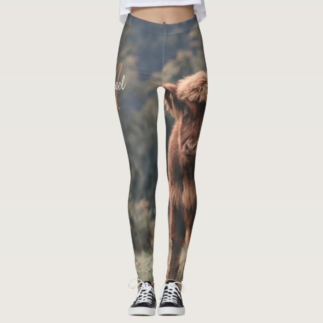 Herbstgras-Monogramm für Höllenkälber Leggings (Vorderseite)