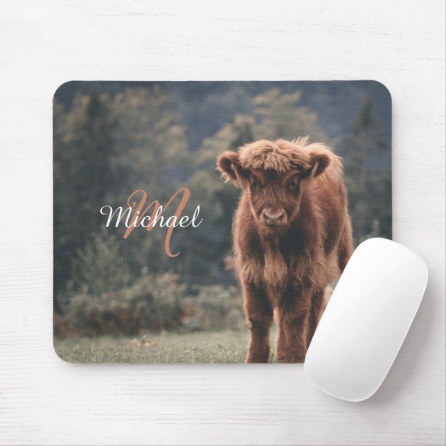 Herbstgras-Monogramm für Höllenkälber Mousepad (Mit Mouse)