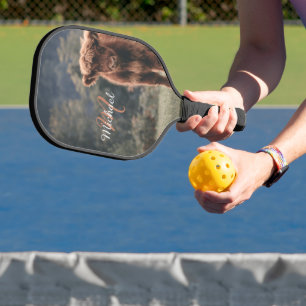 Herbstgras-Monogramm für Höllenkälber Pickleball Schläger