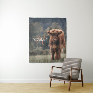 Herbstgras-Monogramm für Höllenkälber Wandteppich