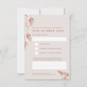 Herbstgrasbeeren Hochzeit-Braune Antwort-UAWG RSVP Karte