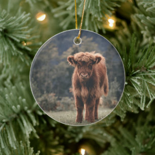 Herbstgrasfeld für Rinder Keramik Ornament