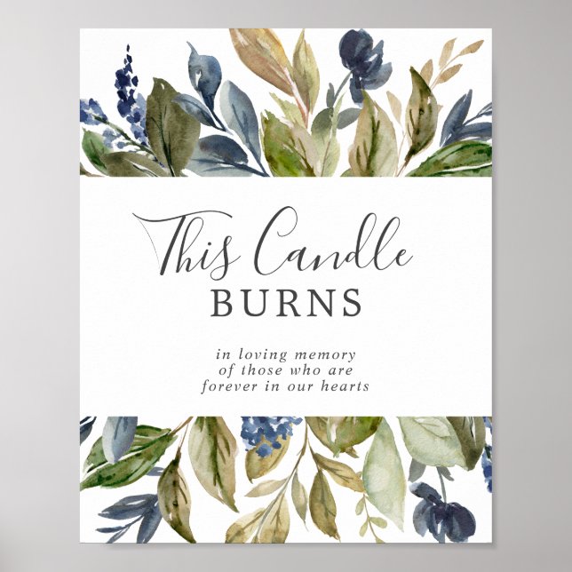 Herbstgrün Dieses Candle Burns Memorial Zeichen Poster (Vorne)