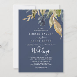 Herbstgrün | Hochzeit der Marine Einladung